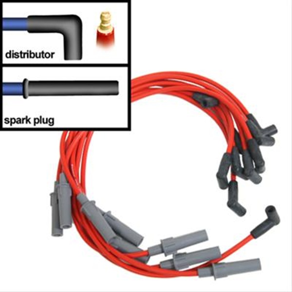 Street Strip Red 8mm 300 Ohm Ignition Wires 90-03 Mopar V8